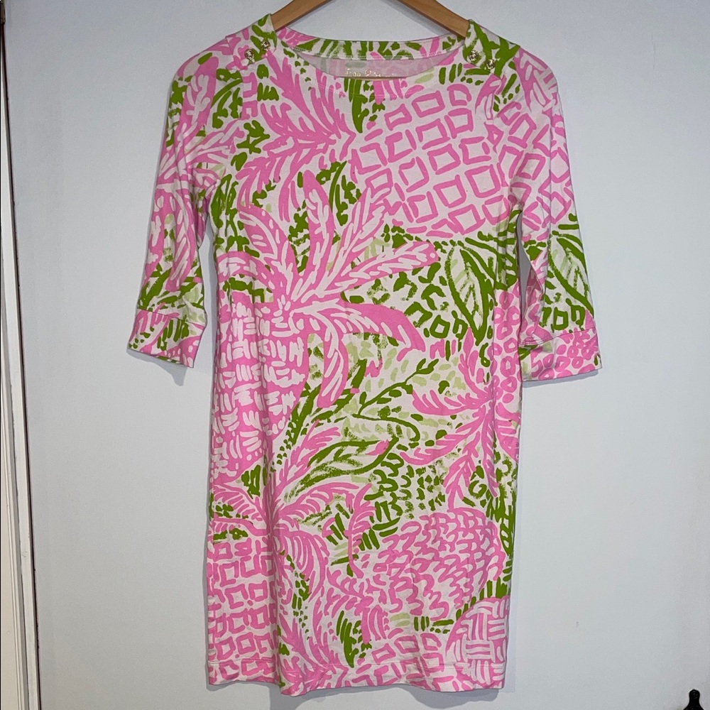 Lilly Pulitzer Pink and Green Patterned Dress